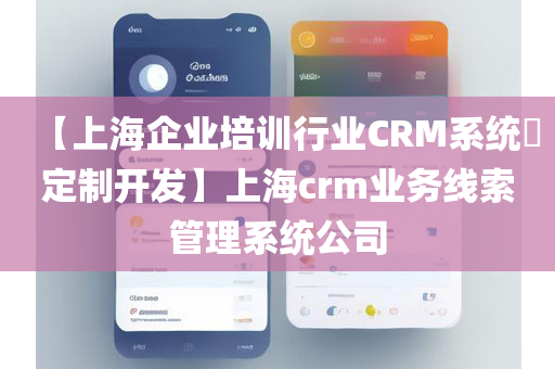 【上海企业培训行业CRM系统​定制开发】上海crm业务线索管理系统公司
